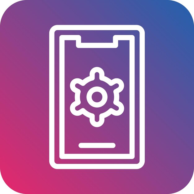 Diseño vectorial Estilo del icono de la configuración móvil