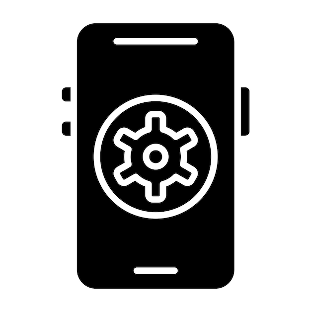 Diseño vectorial Estilo del icono de la configuración móvil