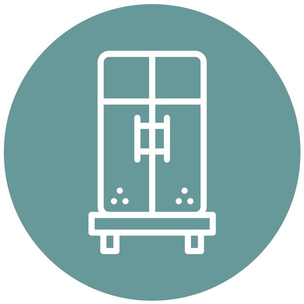 Diseño vectorial Estilo del icono del congelador vertical