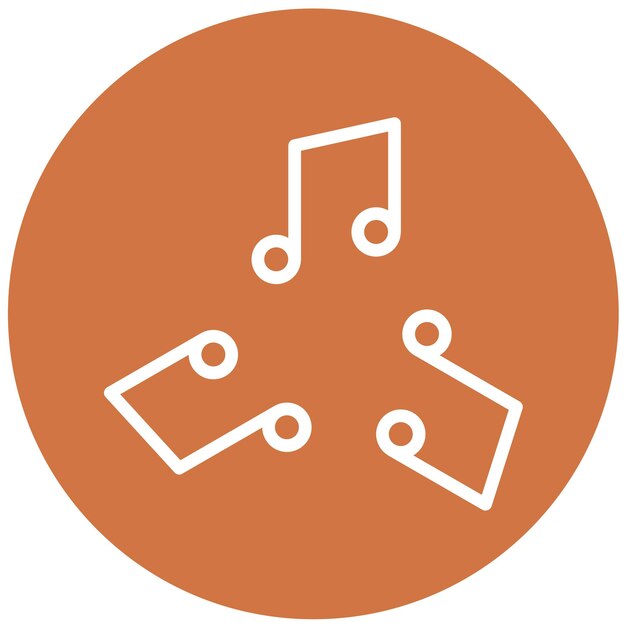 Diseño vectorial Estilo del icono del conjunto musical