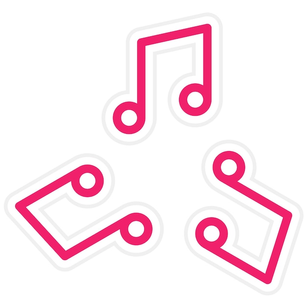 Diseño vectorial Estilo del icono del conjunto musical