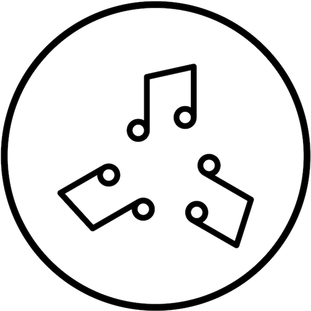 Diseño vectorial Estilo del icono del conjunto musical