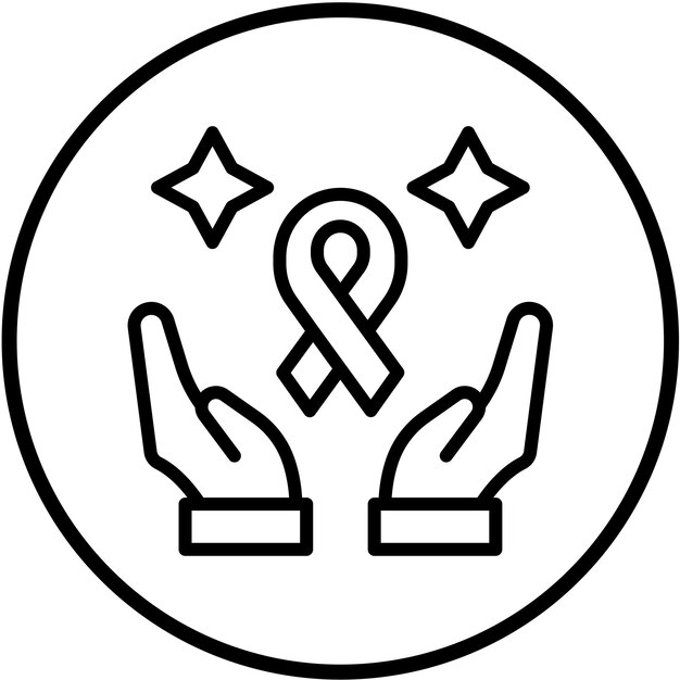Diseño vectorial Estilo del icono conmemorativo del cáncer