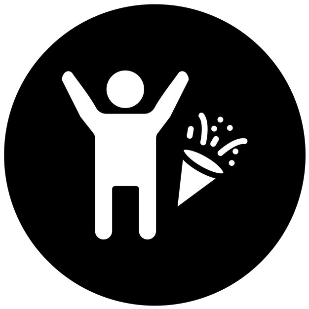 Diseño vectorial Estilo de icono de conmoción de celebración