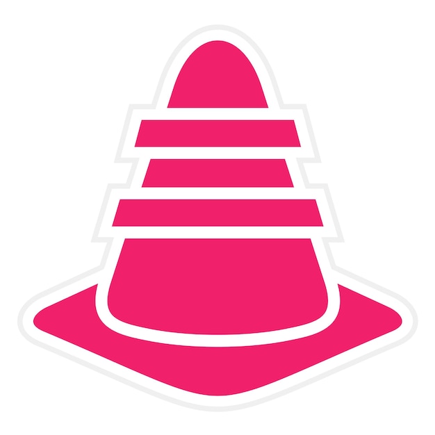 Diseño vectorial Estilo del icono del cono de construcción