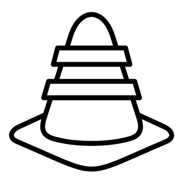 Diseño vectorial Estilo del icono del cono de construcción