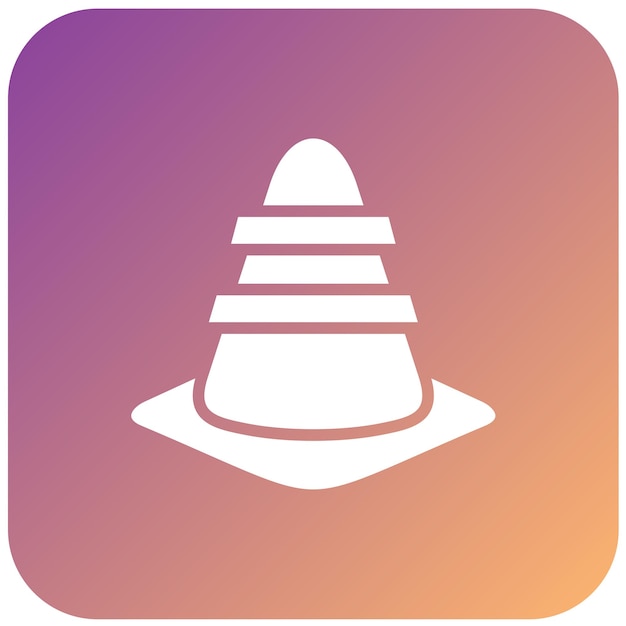 Diseño vectorial Estilo del icono del cono de construcción