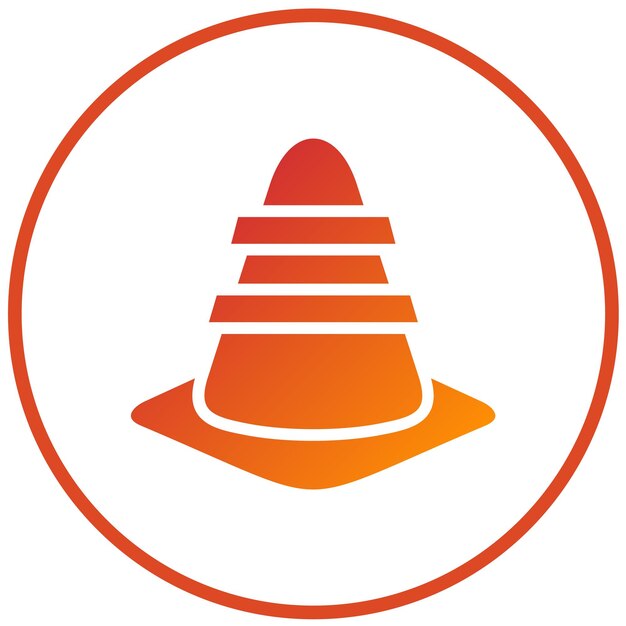 Diseño vectorial Estilo del icono del cono de construcción