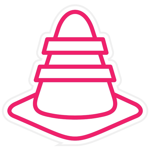 Diseño vectorial Estilo del icono del cono de construcción
