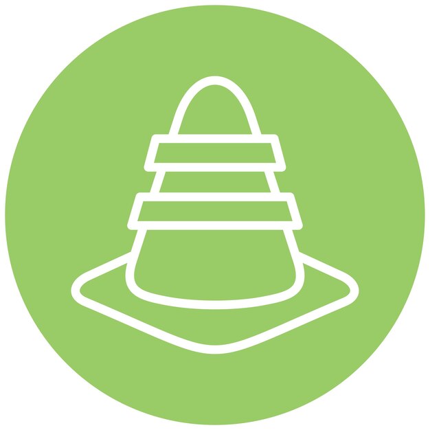 Diseño vectorial Estilo del icono del cono de construcción
