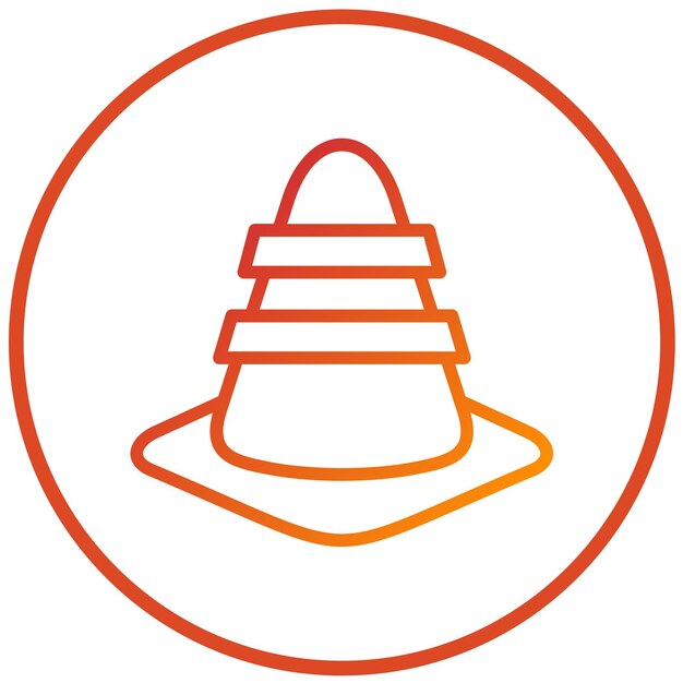 Diseño vectorial Estilo del icono del cono de construcción