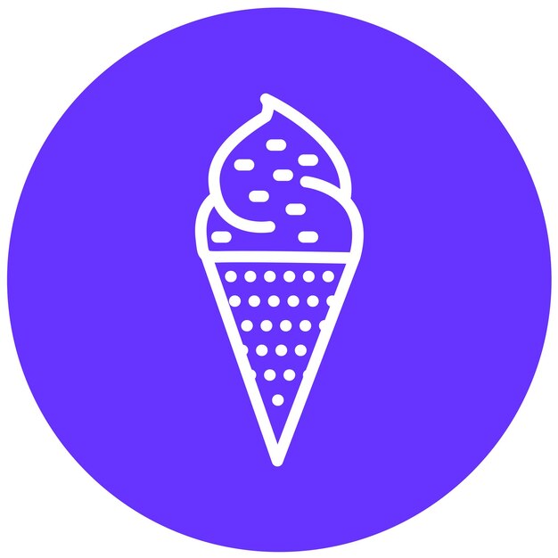 Diseño vectorial Estilo del icono del cono de helado