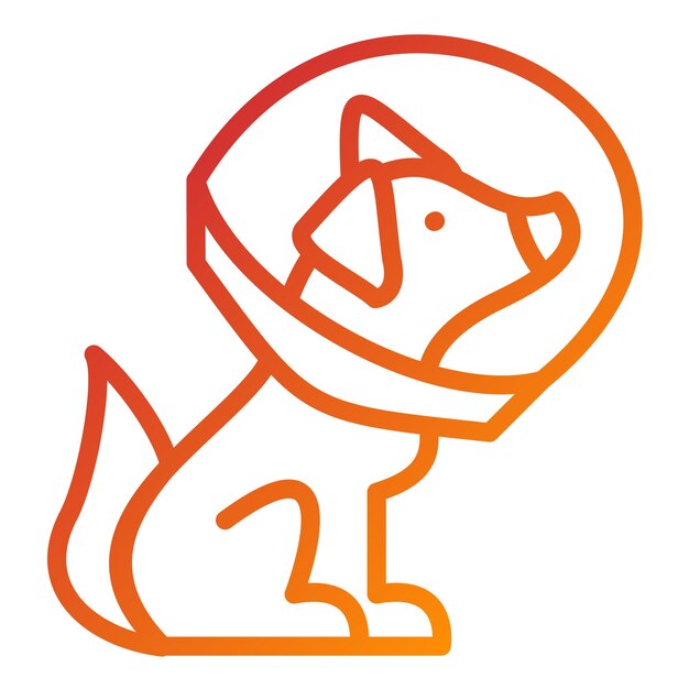 Diseño vectorial Estilo del icono del cono del perro