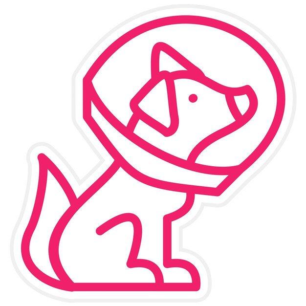 Diseño vectorial Estilo del icono del cono del perro
