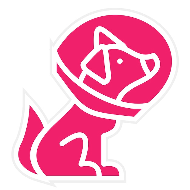 Diseño vectorial Estilo del icono del cono del perro