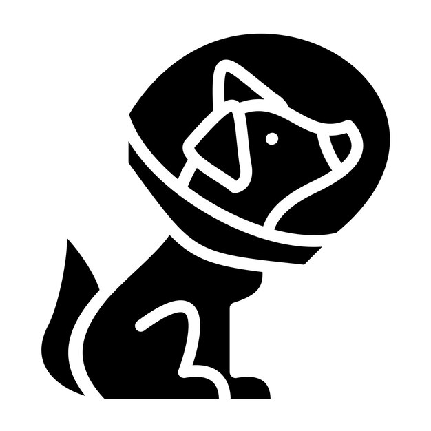 Diseño vectorial Estilo del icono del cono del perro