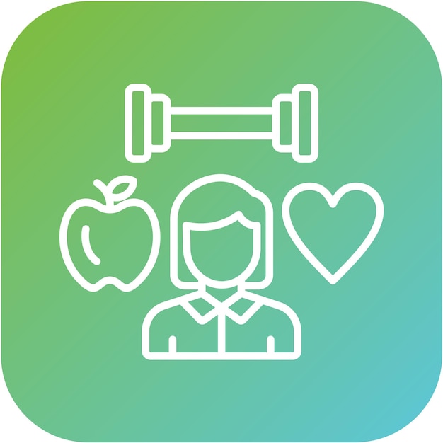 Diseño vectorial Estilo de icono consciente de la salud