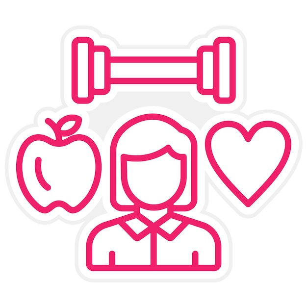 Diseño vectorial Estilo de icono consciente de la salud