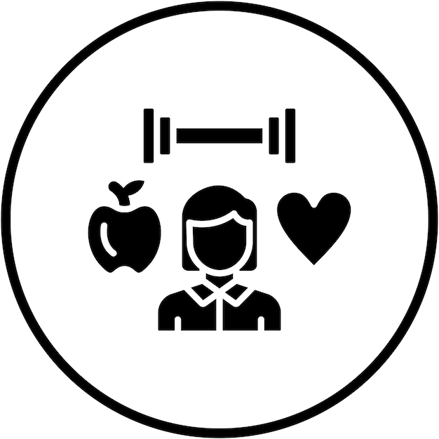 Diseño vectorial Estilo de icono consciente de la salud