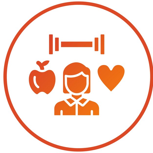 Diseño vectorial Estilo de icono consciente de la salud