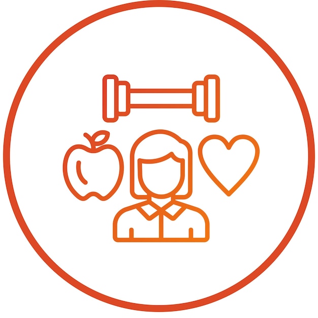 Diseño vectorial Estilo de icono consciente de la salud