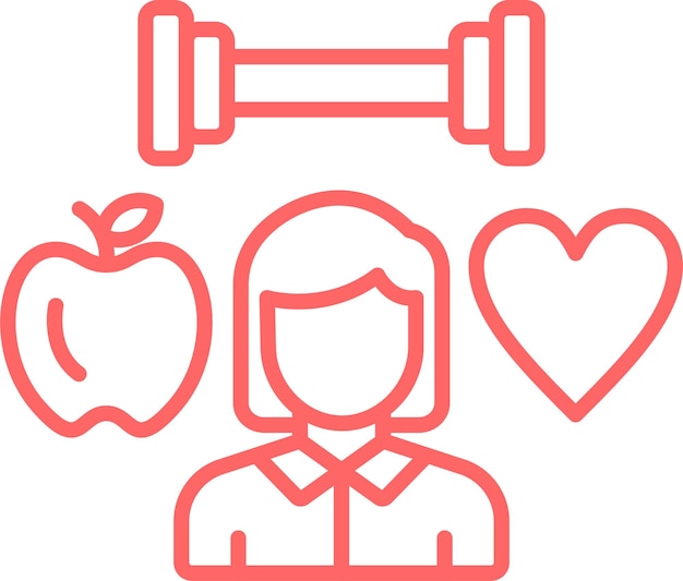 Diseño vectorial Estilo de icono consciente de la salud
