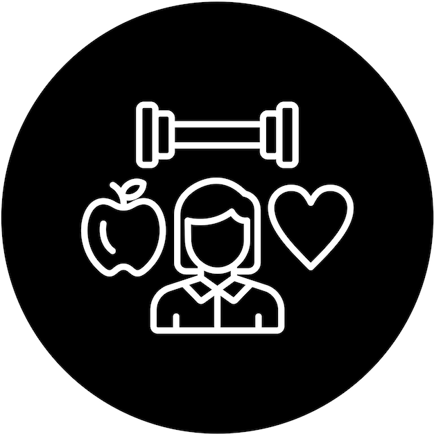 Diseño vectorial Estilo de icono consciente de la salud