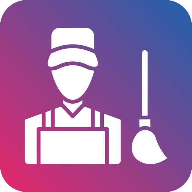 Diseño vectorial Estilo del icono del conserje