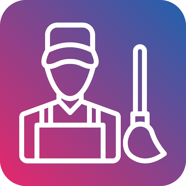 Diseño vectorial Estilo del icono del conserje