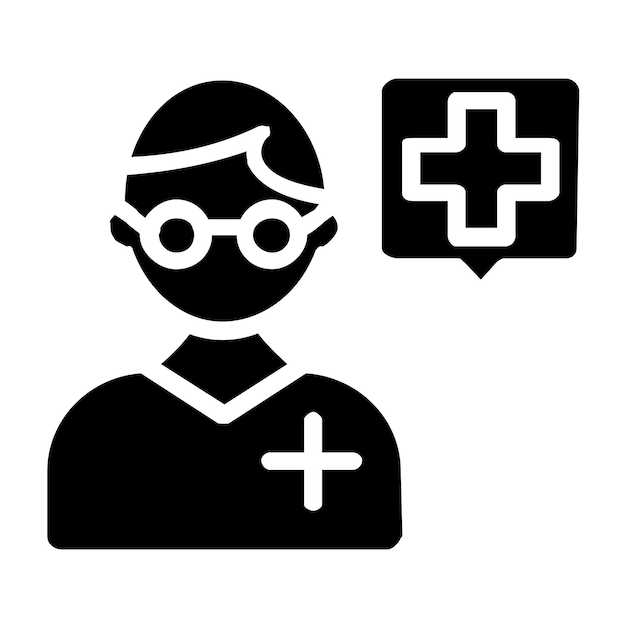 Diseño vectorial Estilo del icono de consulta del farmacéutico