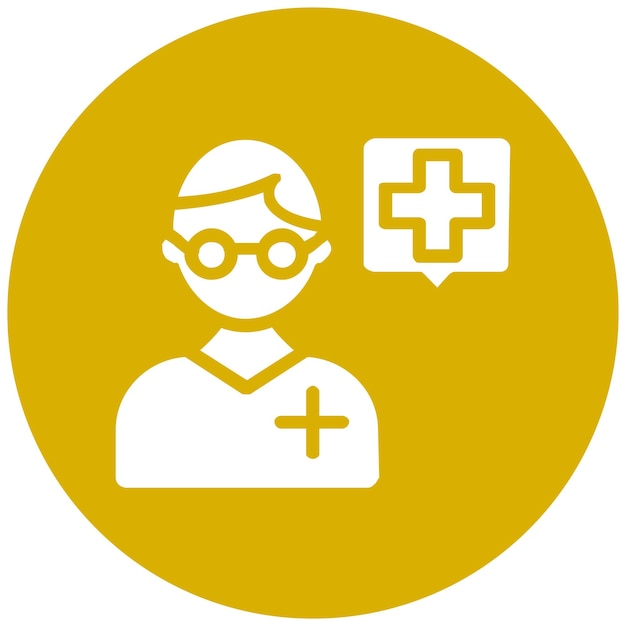 Diseño vectorial Estilo del icono de consulta del farmacéutico