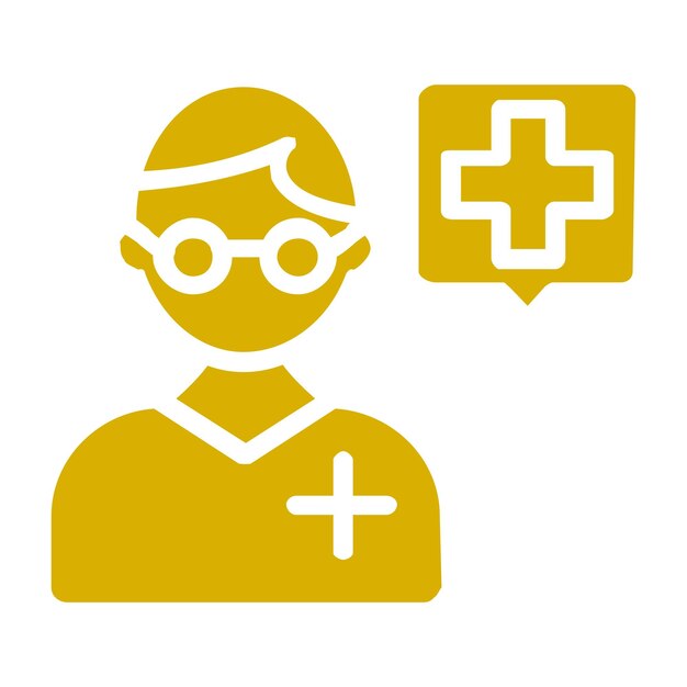 Diseño vectorial Estilo del icono de consulta del farmacéutico