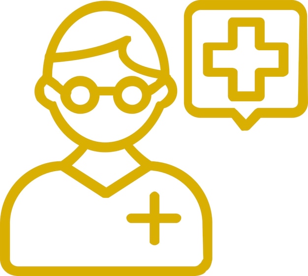 Diseño vectorial Estilo del icono de consulta del farmacéutico