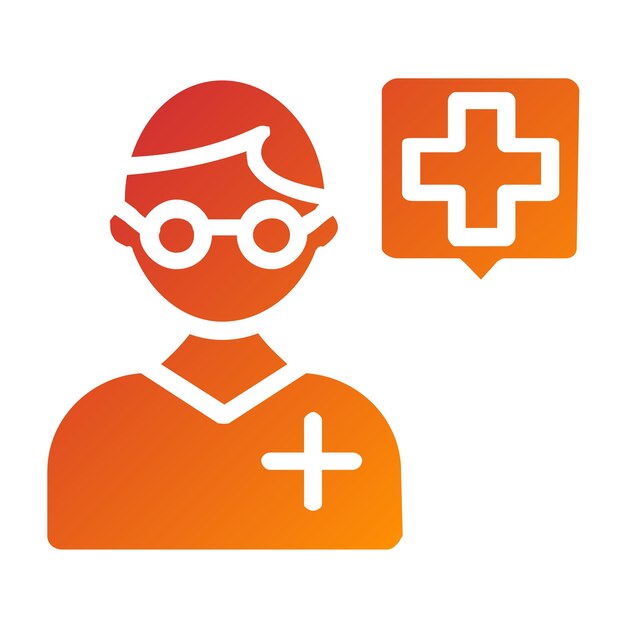 Diseño vectorial Estilo del icono de consulta del farmacéutico