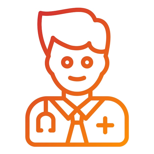 Diseño vectorial Estilo del icono de consulta del médico