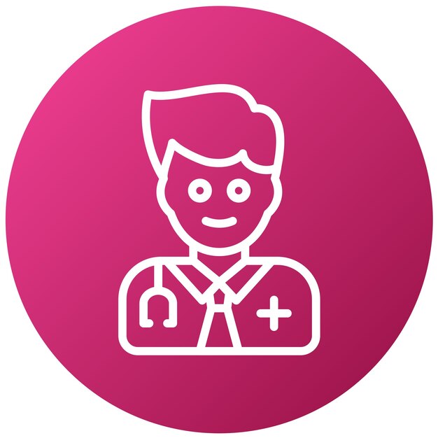 Diseño vectorial Estilo del icono de consulta del médico