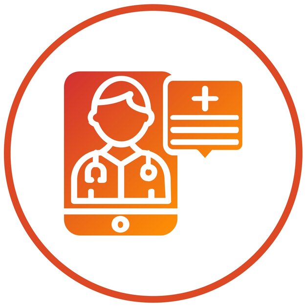 Diseño vectorial Estilo del icono de consulta de salud