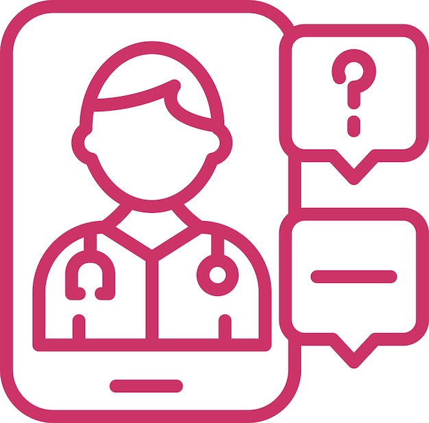 Diseño vectorial Estilo del icono de consulta de telemedicina