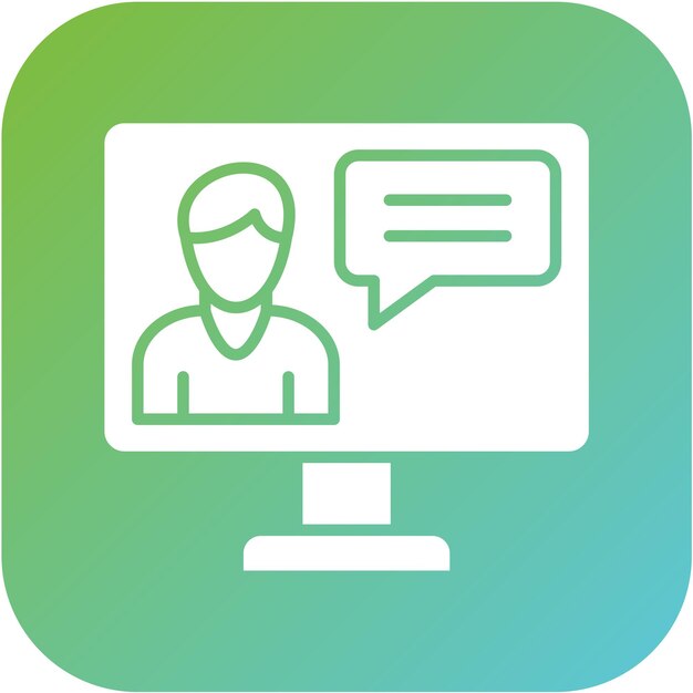 Diseño vectorial Estilo de icono de consultoría en línea