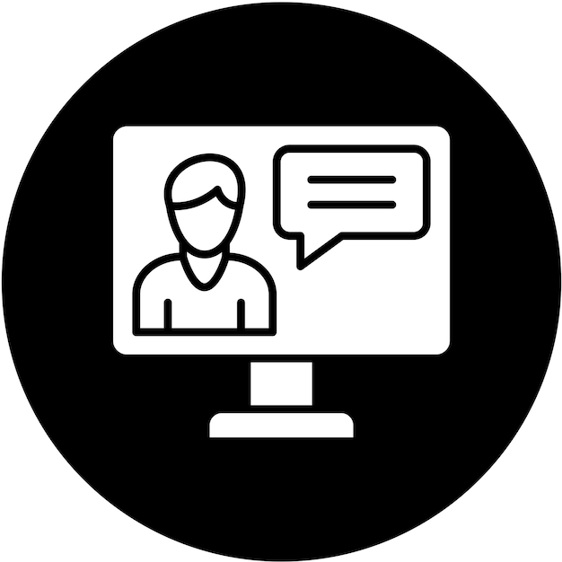 Diseño vectorial Estilo de icono de consultoría en línea