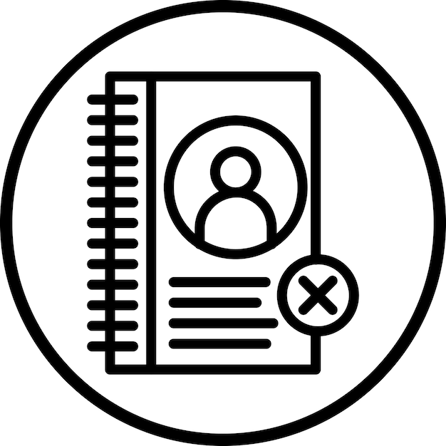 Diseño vectorial sin estilo de icono de contacto