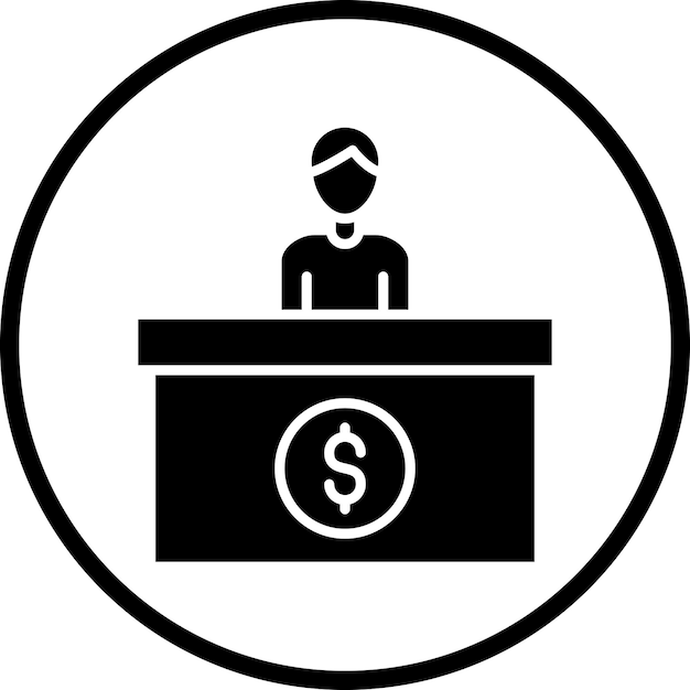 Diseño vectorial Estilo del icono del contador de efectivo