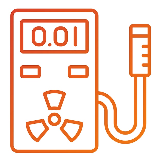 Diseño vectorial estilo de icono del contador de Geiger