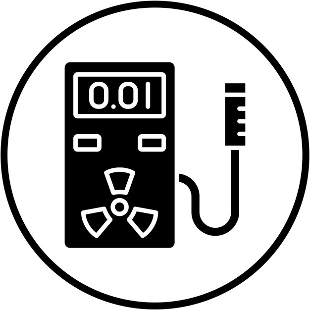 Diseño vectorial estilo de icono del contador de Geiger