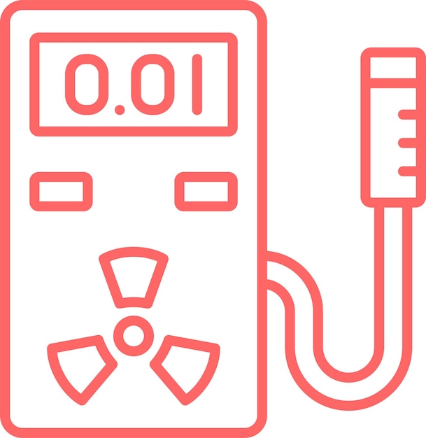 Diseño vectorial estilo de icono del contador de Geiger