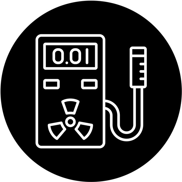 Diseño vectorial estilo de icono del contador de Geiger