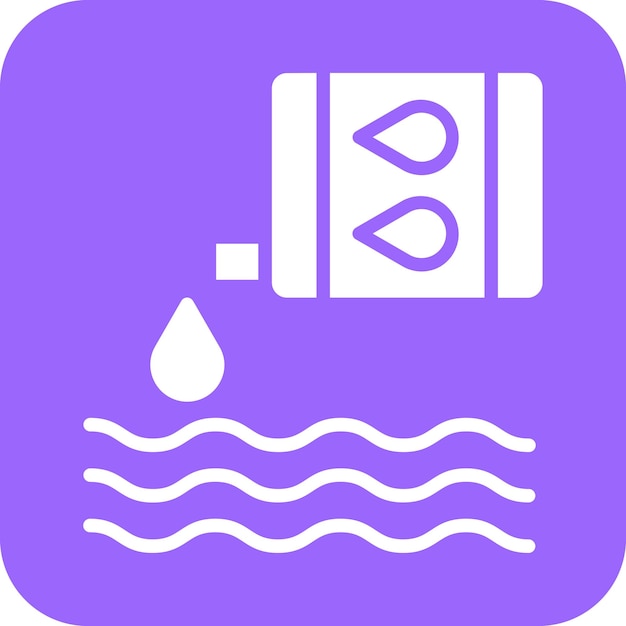 Diseño vectorial Estilo del icono de contaminación del agua