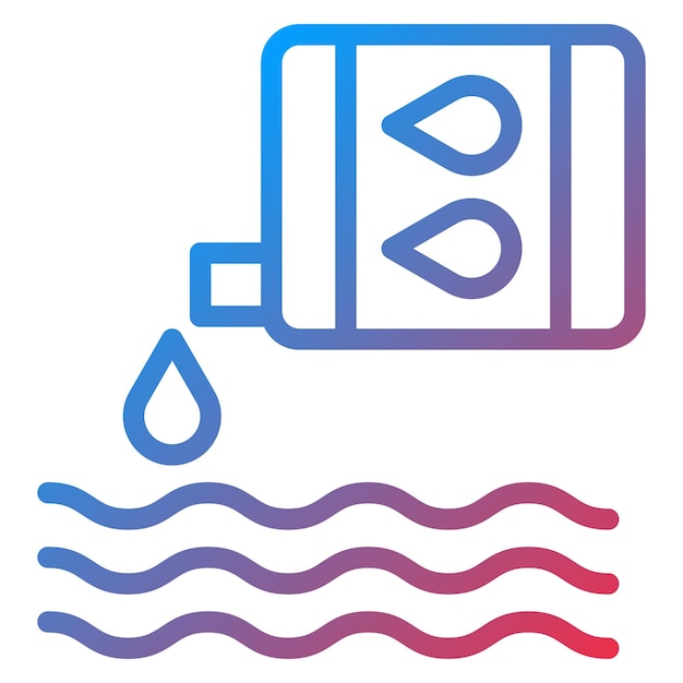 Diseño vectorial Estilo del icono de contaminación del agua