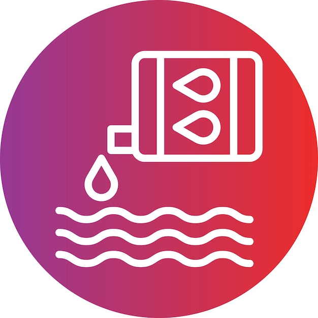 Diseño vectorial Estilo del icono de contaminación del agua