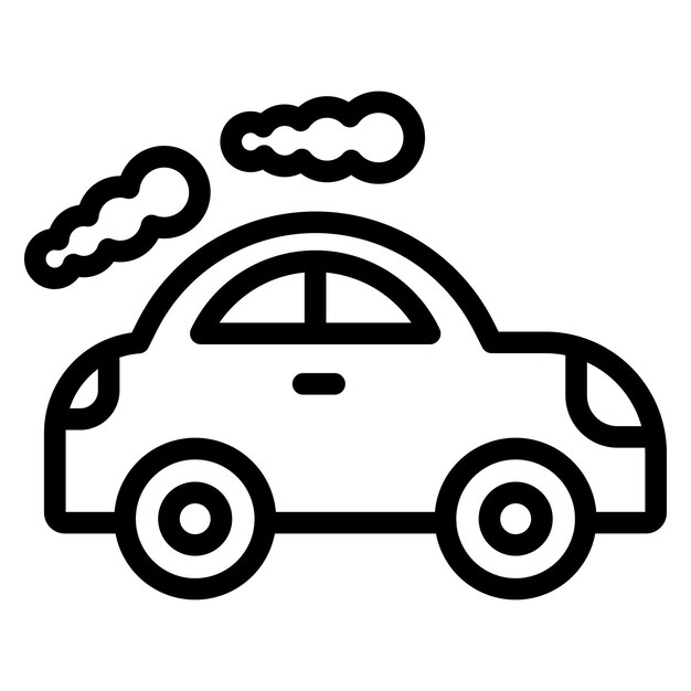Diseño vectorial del estilo del icono de contaminación del automóvil